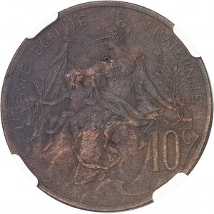 IIIe République (1870-1940). Essai de 10 centimes Daniel-Dupuis, non daté avec ESSAI en creux sur la tranche ND (1897), Paris.