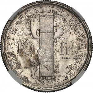 IIIe République (1870-1940). Essai de 10 francs, concours de 1929, par Morlon 1929, Paris.