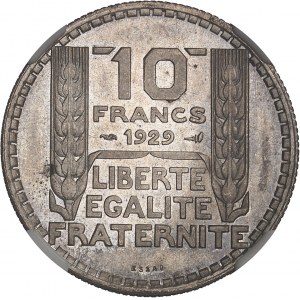 IIIe République (1870-1940). Essai de 10 francs Turin, type adopté 1929, Paris.