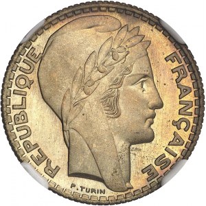 IIIe République (1870-1940). Essai de 5 francs Turin en cupro-aluminium 1929, Paris.