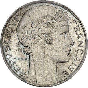 IIIe République (1870-1940). Épreuve hybride Morlon/Domard de 1 franc en cupro-nickel, frappe spéciale (SP) ND (1930), Paris.