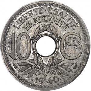IIIe République (1870-1940). Essai de 10 centimes Lindauer, date avec points, en aluminium 1940, Paris.
