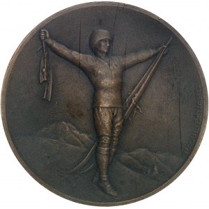 IIIe République (1870-1940). Médaille, VIIIe olympiades, Iers Jeux olympiques d’hiver de Chamonix, par Raoul Bénard 1924, Paris.
