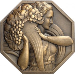 IIIe République (1870-1940). Médaille, cinquantenaire de la Société générale alsacienne de Banque, par P. Turin 1931, Paris.