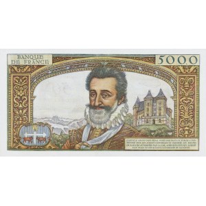 Ve République (1958 à nos jours). Billet de 50 Nouveaux Francs surchargé sur 5000 Francs Henri IV 5 mars 1959.