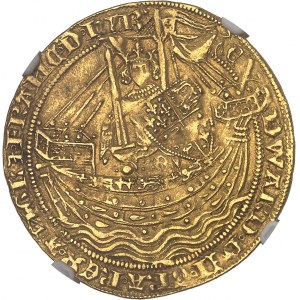 Édouard III (1327-1377). Noble d’or, 4e période, période avant le Traité ND (1351-1361), Londres.
