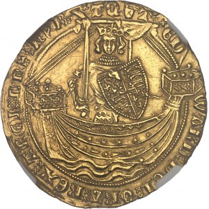 Édouard III (1327-1377). Noble d’or, 4e période, période du Traité ND (1361-1369), Londres.