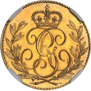 Georges III (1760-1820). Essai de 6 pence en Or, par J.-P. Droz (non signé), Flan bruni (PROOF) 1791, Soho ?