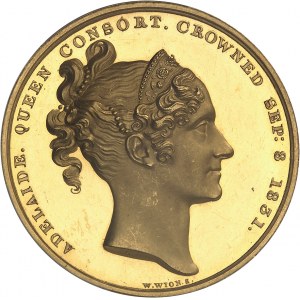Guillaume IV (1830-1837). Médaille d’Or, couronnement de Guillaume IV et d’Adélaïde, Flan bruni (PROOF) 1831, Londres.