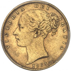 Victoria (1837-1901). Souverain, 1 en chiffre romain 1863, Londres.
