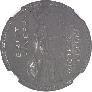 Victoria (1837-1901). Essai de la couronne (crown) par Bonomi, en plomb, tranche lisse 1837 [1893], Londres (Pinches).