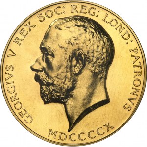 Georges V (1910-1936). Médaille d’Or, Prix de la Société Royale d’Études Astronomiques, avec attribution au Professeur Fowler, par Bertram Mackennal 1918, Londres.