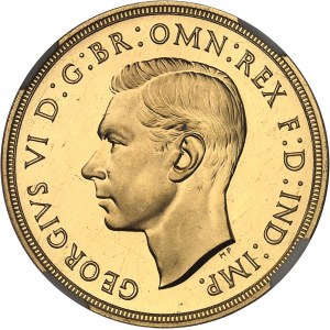 Georges VI (1936-1952). 2 livres (2 pounds), Flan bruni (PROOF) 1937, Londres.