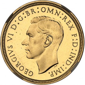 Georges VI (1936-1952). Demi-souverain, Flan bruni (PROOF) 1937, Londres.