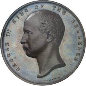 Georges Ier (1863-1913). Médaille, visite de Georges Ier à Londres, le 16 juin 1880, par G. G. Adams 1880, Londres.
