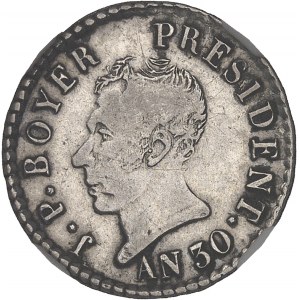République, Jean-Pierre Boyer, président et chef suprême (1818-1843). 25 centimes An 30 (1833).