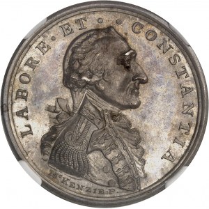 Georges III (1760-1820). Médaille, Claude Martin, surintendant du royaume d’Oudh (Awadh), par Mc Kenzie AH 1211 (1797), Lucknow ?