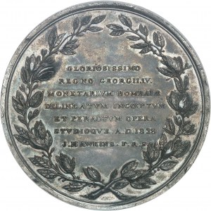 Georges IV (1820-1830). Médaille, achèvement de la Monnaie de Bombay, d’après J. Flaxman 1828, Bombay.