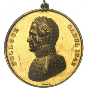 Victoria (1837-1901). Médaille d’Or, Prix Pollock, Royal Military Academy (Séminaire d’Addiscombe) pour les meilleurs cadets de la promotion, par B. Wyon, Frappe spéciale (SP) ND (1842).