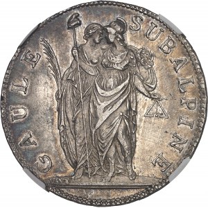 Gaule subalpine (1800-1802). 5 francs An 10 (1802), Turin.