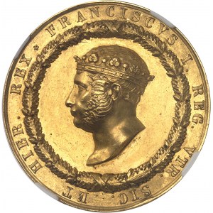 Naples, François Ier (1825-1830). Médaille d’Or, Ordre royal pour le mérite civil 1829, Naples.
