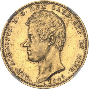 Savoie-Sardaigne, Charles-Albert (1831-1849). 100 lire 1842, Tête d’aigle, Turin.