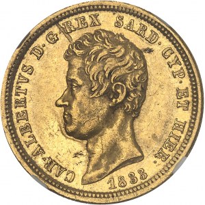 Savoie-Sardaigne, Charles-Albert (1831-1849). 50 lire 1833, ancre, Gênes.
