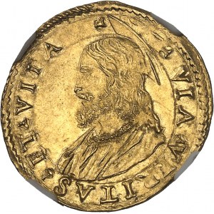 Vatican, Jules III (1550-1555). Écu d’or au buste du Rédempteur ND (1551-1554), Rome.