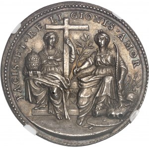 Vatican, Grégoire XV (1621-1623). Médaille, médiation pontificale entre la France et l’Espagne, par G. Moro 1623, Rome.