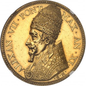 Vatican, Alexandre VII (1655-1667). Médaille d’Or, canonisation de François de Sales, par Gaspare Mola An XI (1665), Rome.