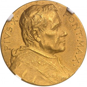 Vatican, Pie X (1903-1914). Médaille d’Or, 50e anniversaire de prêtrise, par S. Johnson 1908, Milan.