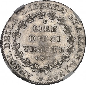 Venise, Gouvernement provisoire (1797-1798). 10 lire de Venise 1797, V, Venise.