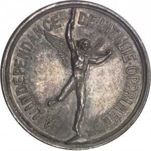 Victor-Emmanuel II, roi élu (1859-1861). Médaille, indépendance de l’Italie, par Montagny 1859, Paris.