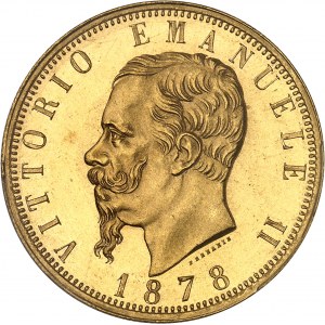 Victor-Emmanuel II (1861-1878). 100 lire, d’aspect Flan bruni (PROOFLIKE) 1878, R, Rome.