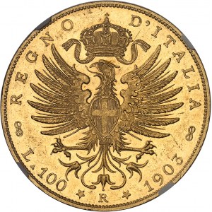 Victor-Emmanuel III (1900-1946). 100 lire à l’aigle aux armes de Savoie 1903, R, Rome.