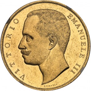 Victor-Emmanuel III (1900-1946). 100 lire à l’aigle aux armes de Savoie, d’aspect Flan bruni (PROOFLIKE) 1905, R, Rome.