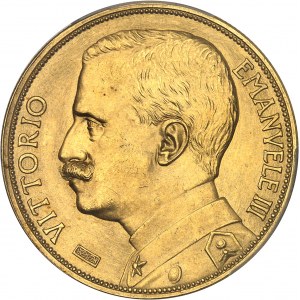 Victor-Emmanuel III (1900-1946). 100 lire Or pour l’ESPOSIZIONE INTERNAZIONALE AGRICOLA INDUSTRIALE 1912, R, Rome.