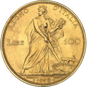 Victor-Emmanuel III (1900-1946). 100 lire Or pour l’ESPOSIZIONE INTERNAZIONALE AGRICOLA INDUSTRIALE 1912, R, Rome.