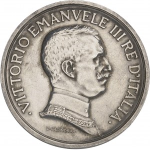Victor-Emmanuel III (1900-1946). Essai de 5 lire au quadrige par D. Calandra 1914, R, Rome.