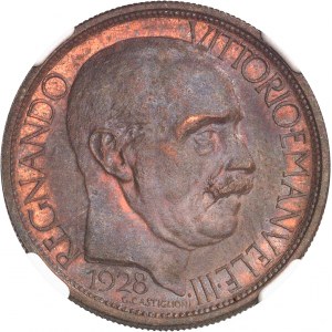 Victor-Emmanuel III (1900-1946). 2 lire en bronze, Exposition de Milan 1928 - An VI, Milan (Johnson).