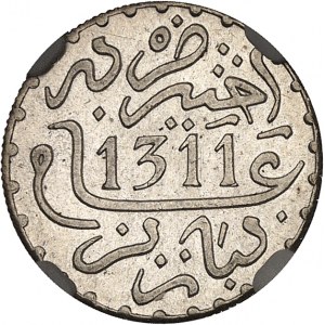 Hassan Ier (1873-1894). Dirham AH 1311 (1894), Paris.