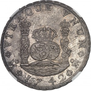 Philippe V (1700-1746). 8 réaux 1742, M°, Mexico.