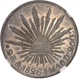 République du Mexique (1821-1917). 2 réaux 1826 JM, M°, Mexico.