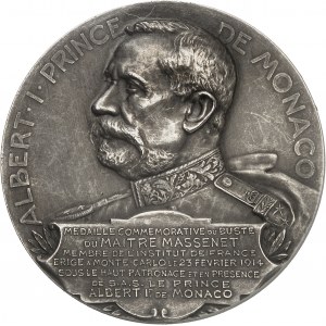 Albert Ier (1889-1922). Médaille, buste de Massenet érigé à Monte-Carlo le 23 février 1914, par T. Szirmaï 1914, Paris (Arthus-Bertrand).