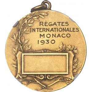 Louis II (1922-1949). Médaille d’Or, Régates internationales de Monaco, par Émile Monier 1930, Paris (Chobillon).