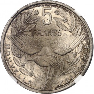 Ve République (1958 à nos jours). Épreuve de 5 francs UNION FRANÇAISE en bronze-argenté, par Bazor 1952, Paris.