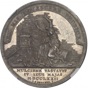 Amsterdam (ville d’). Médaille, incendie du théâtre de Van Campen d’Amsterdam (Amsterdamse Schouwburg) le 7 mai 1772, par Th. van Berckel 1772.