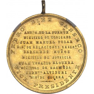 République du Pérou (depuis 1821). Médaille d’Or, Chemin de fer de Mejia à Arequipa 1868.