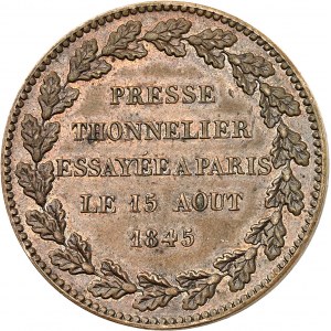 Nicolas Ier (1825-1855). Essai de frappe du rouble d’argent, le 15 août 1845 à Paris par Thonnelier 1845, Paris.