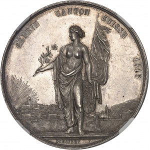Genève (canton de). Médaille de tir, Concours de tir fédéral de Genève, juillet 1851, par Dorcière 1851.